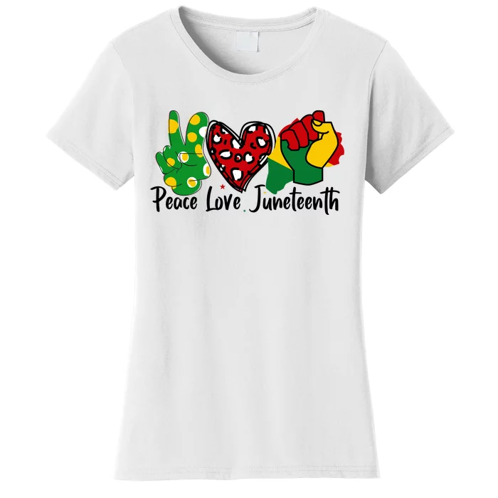 Peace Love Juneteenth Graphic Women's T-Shirt