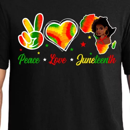 Peace Love Juneteenth 1865 Ecipation Day Black History Cute Gift Pajama Set