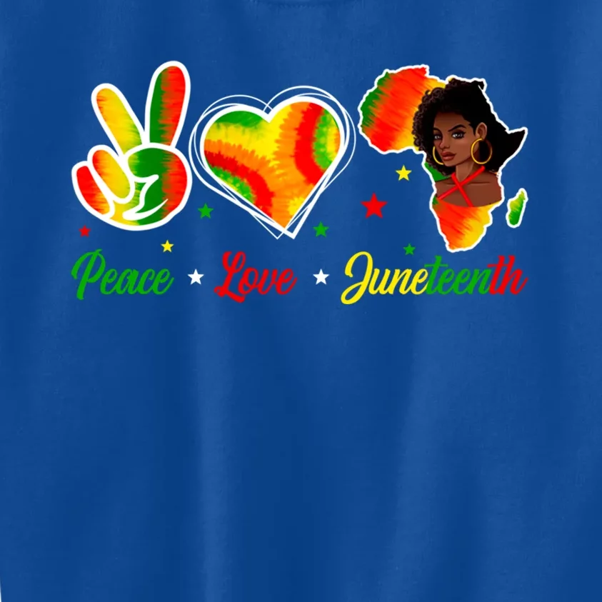 Peace Love Juneteenth 1865 Ecipation Day Black History Cute Gift Kids Sweatshirt