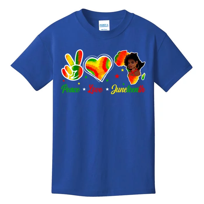 Peace Love Juneteenth 1865 Ecipation Day Black History Cute Gift Kids T-Shirt