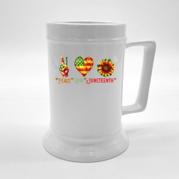 Peace Love & Junenth June 19th Freedom Day Front & Back Beer Stein