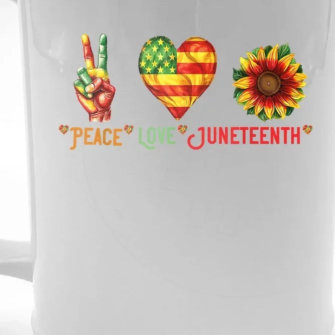 Peace Love & Junenth June 19th Freedom Day Front & Back Beer Stein