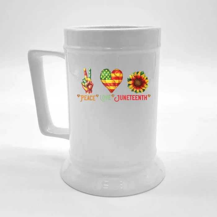 Peace Love & Junenth June 19th Freedom Day Front & Back Beer Stein