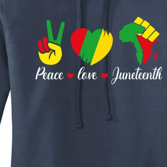 Peace Love Juneteenth African Freedom Black History Month Cute Gift Women's Pullover Hoodie