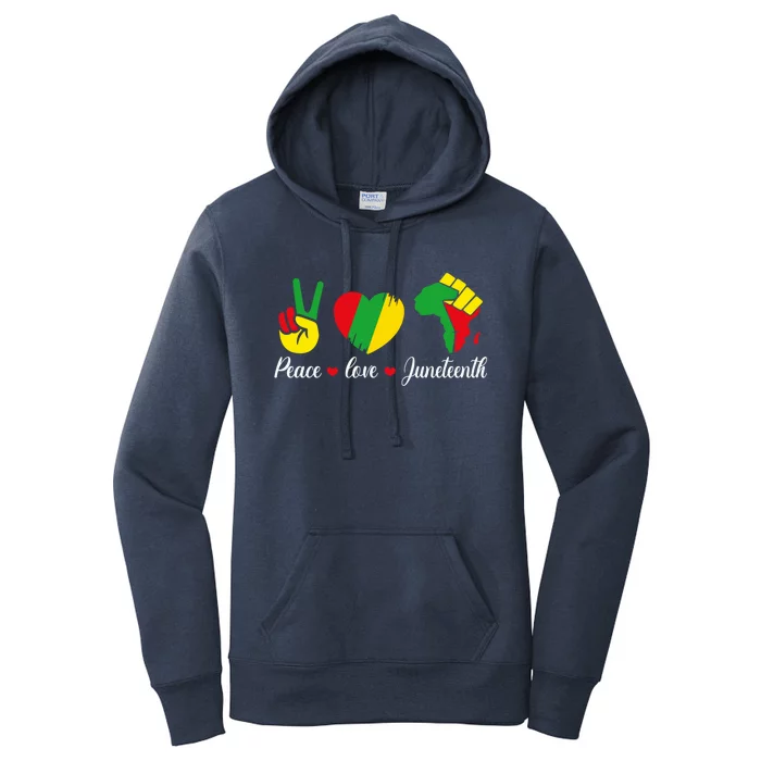 Peace Love Juneteenth African Freedom Black History Month Cute Gift Women's Pullover Hoodie