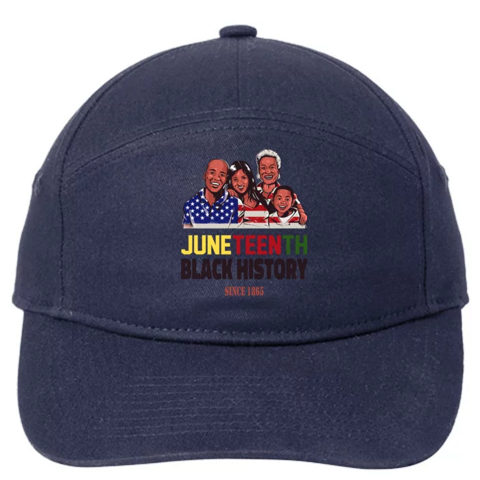 Peace Love Juneteenth Black History Family Pride Freedom Gift 7-Panel Snapback Hat