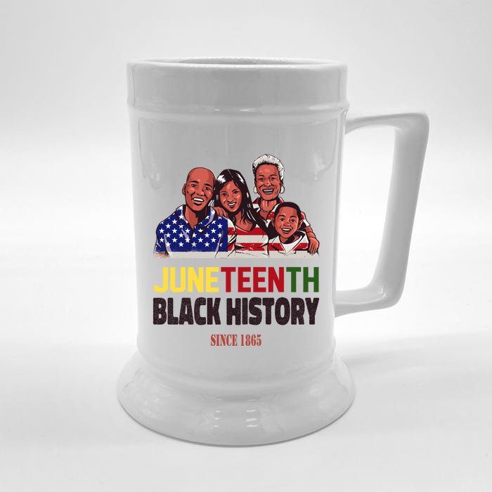 Peace Love Juneteenth Black History Family Pride Freedom Gift Front & Back Beer Stein