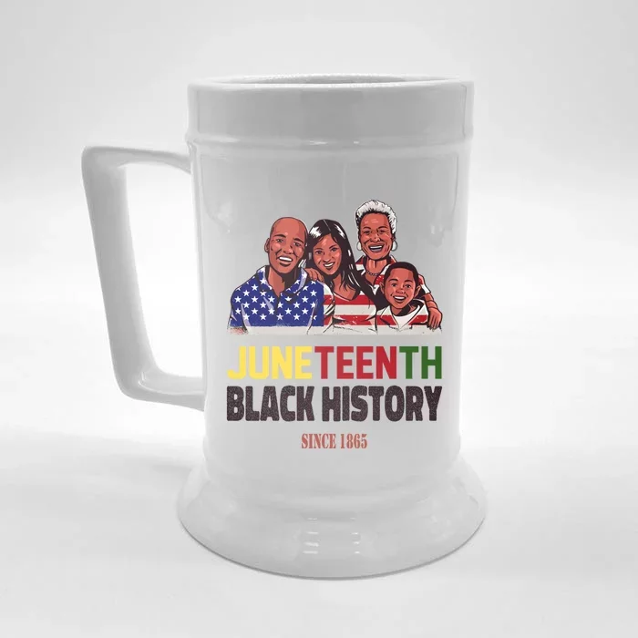 Peace Love Juneteenth Black History Family Pride Freedom Gift Front & Back Beer Stein