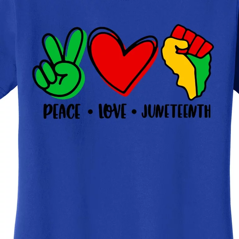 Peace Love Juneteenth Black History Month Pride Afro African Gift Women's T-Shirt