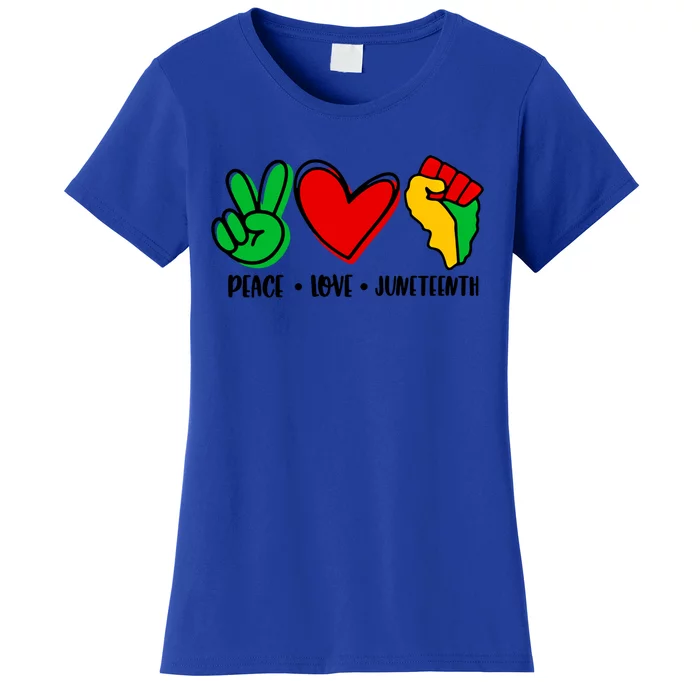 Peace Love Juneteenth Black History Month Pride Afro African Gift Women's T-Shirt