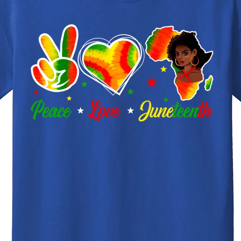 Peace Love Juneteenth 1865 Ecipation Day Black History Gift Kids T-Shirt