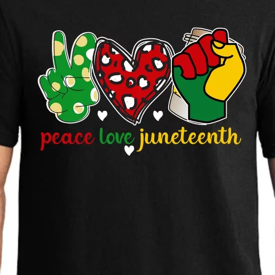 Peace Love Juneteenth Celebration Artwork Pajama Set