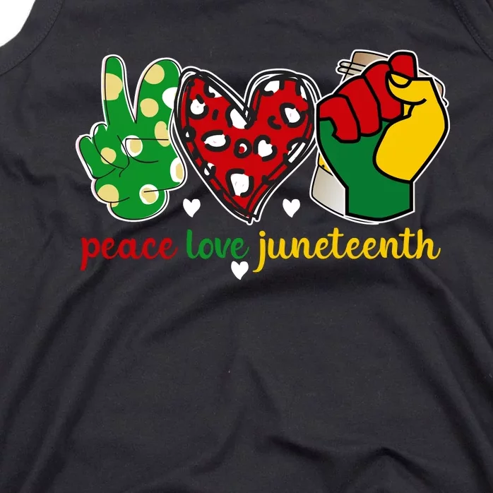 Peace Love Juneteenth Celebration Artwork Tank Top