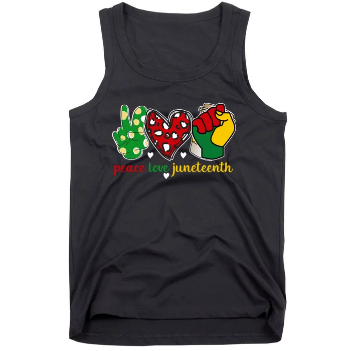 Peace Love Juneteenth Celebration Artwork Tank Top