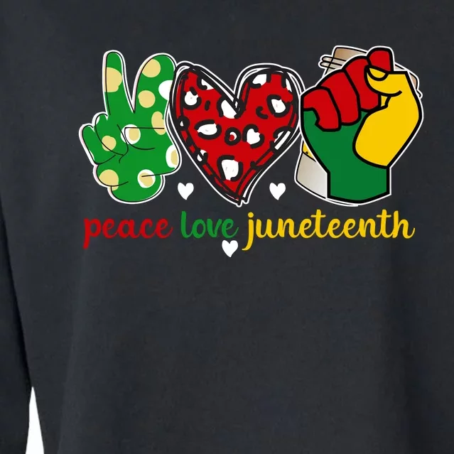 Peace Love Juneteenth Celebration Artwork Cropped Pullover Crew