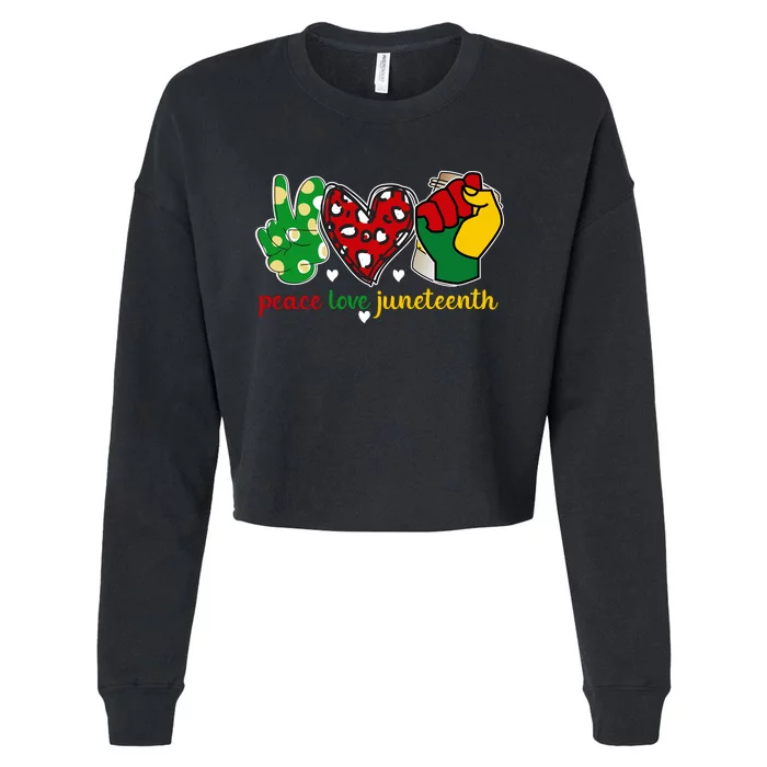 Peace Love Juneteenth Celebration Artwork Cropped Pullover Crew