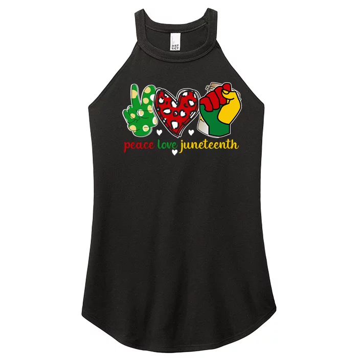 Peace Love Juneteenth Celebration Artwork Women’s Perfect Tri Rocker Tank