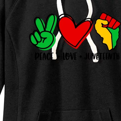 Peace Love Juneteenth Black History Month Pride Afro African Gift Women's Fleece Hoodie