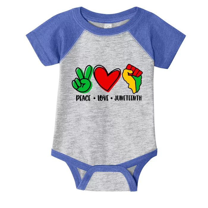 Peace Love Juneteenth Black History Month Pride Afro African Gift Infant Baby Jersey Bodysuit