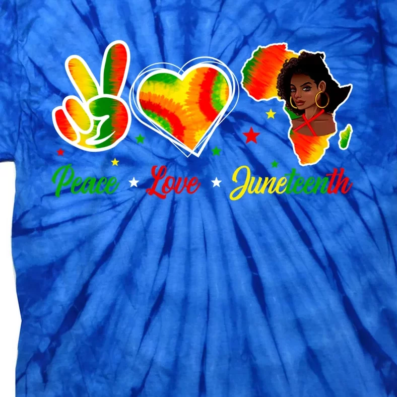 Peace Love Juneteenth 1865 Ecipation Day Black History Gift Tie-Dye T-Shirt