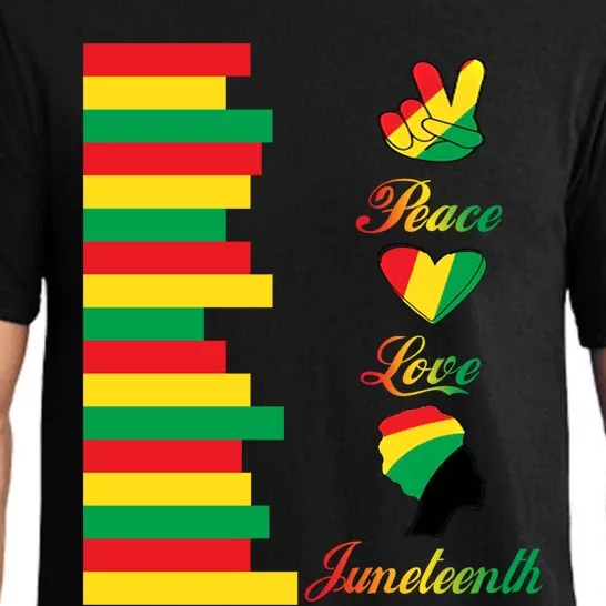 Peace Love Juneteenth Black Pride Freedom Independence Day Gift Pajama Set