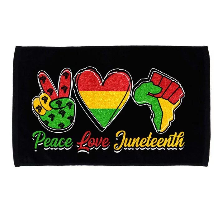 Peace Love Juneteenth Black Pride Blm Freedom Day Melanin Gift Microfiber Hand Towel