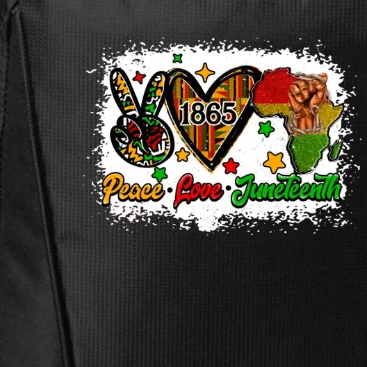 Peace Love Juneteenth Fist Black Celebrating 1865 Gift City Backpack