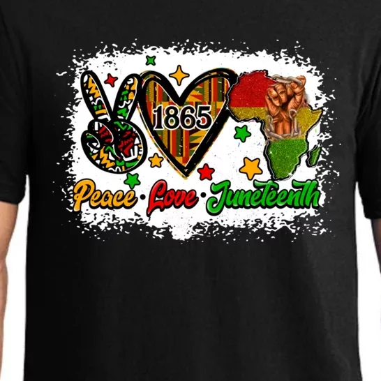 Peace Love Juneteenth Fist Black Celebrating 1865 Gift Pajama Set