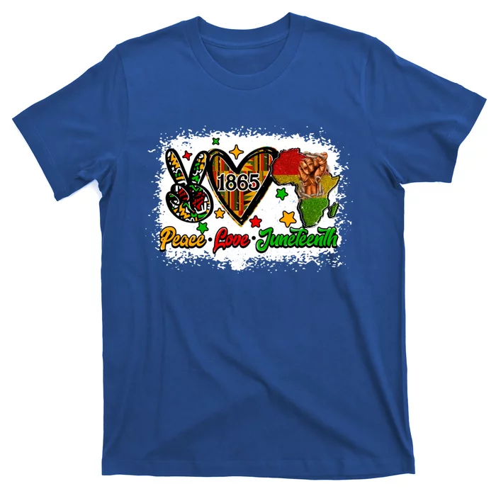 Peace Love Juneteenth Fist Black Celebrating 1865 Gift T-Shirt