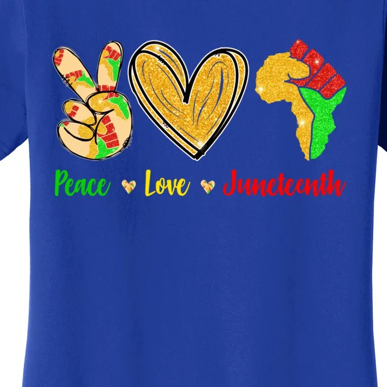 Peace Love Juneteenth Black History Month Pride Afro African Great Gift Women's T-Shirt