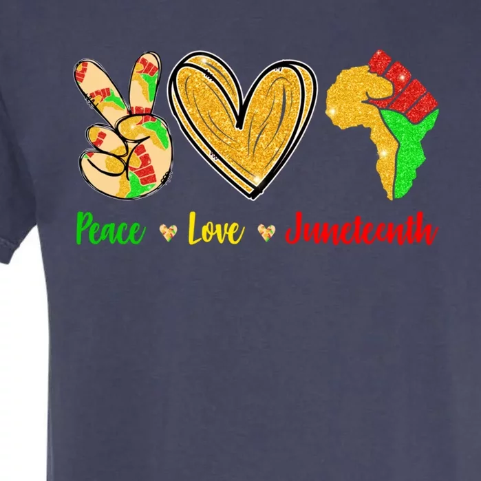 Peace Love Juneteenth Black History Month Pride Afro African Great Gift Garment-Dyed Heavyweight T-Shirt