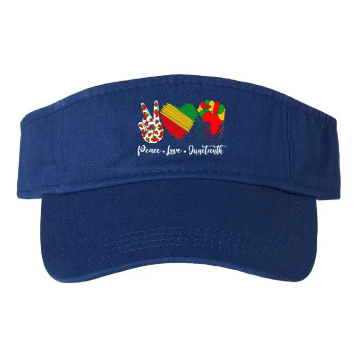 Peace Love Juneteenth Freedom African Black History Month Gift Valucap Bio-Washed Visor