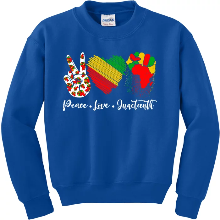 Peace Love Juneteenth Freedom African Black History Month Gift Kids Sweatshirt