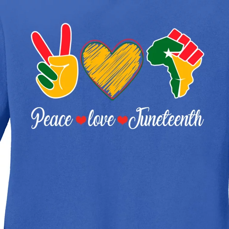 Peace Love Juneteenth Freedom Black History Month African Great Gift Ladies Long Sleeve Shirt