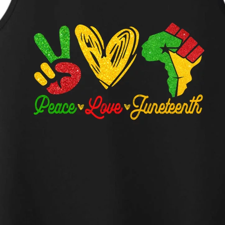 Peace Love Juneteenth Funny Black History Month Cute Gift Performance Tank