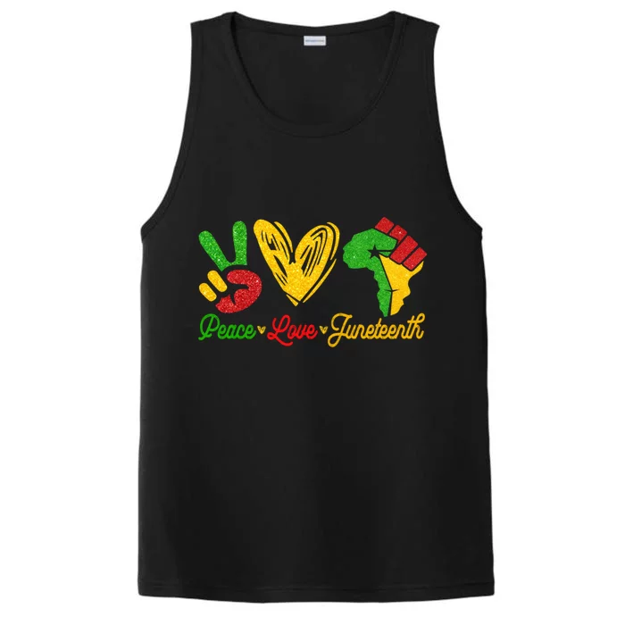 Peace Love Juneteenth Funny Black History Month Cute Gift Performance Tank