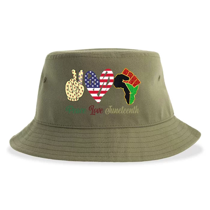 Peace Love Juneteenth Black Pride Freedom Independence Day Gift Sustainable Bucket Hat