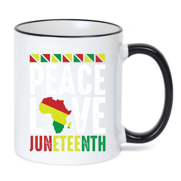 Peace Love Juneteenth Celebration Graphic Black Color Changing Mug