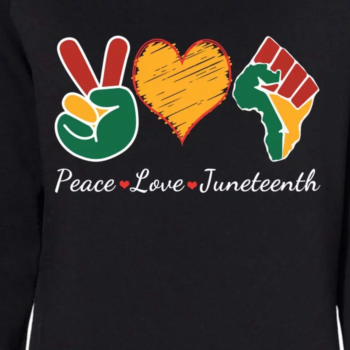 Peace Love Juneteenth Independence Black History Blm African Gift Womens California Wash Sweatshirt