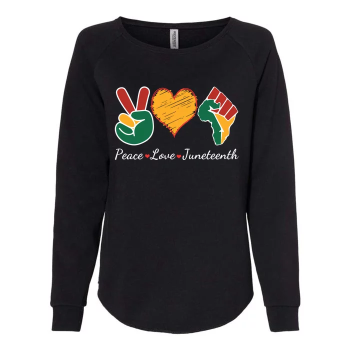 Peace Love Juneteenth Independence Black History Blm African Gift Womens California Wash Sweatshirt