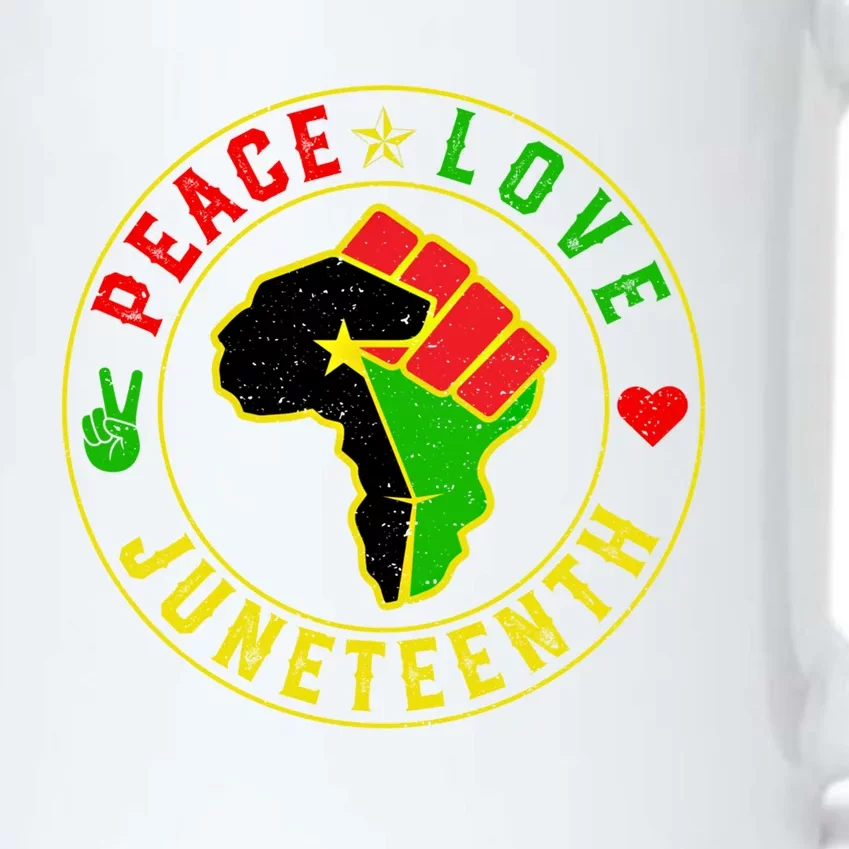 Peace Love Juneteenth Freegiftish Black History Month Gift Black Color Changing Mug