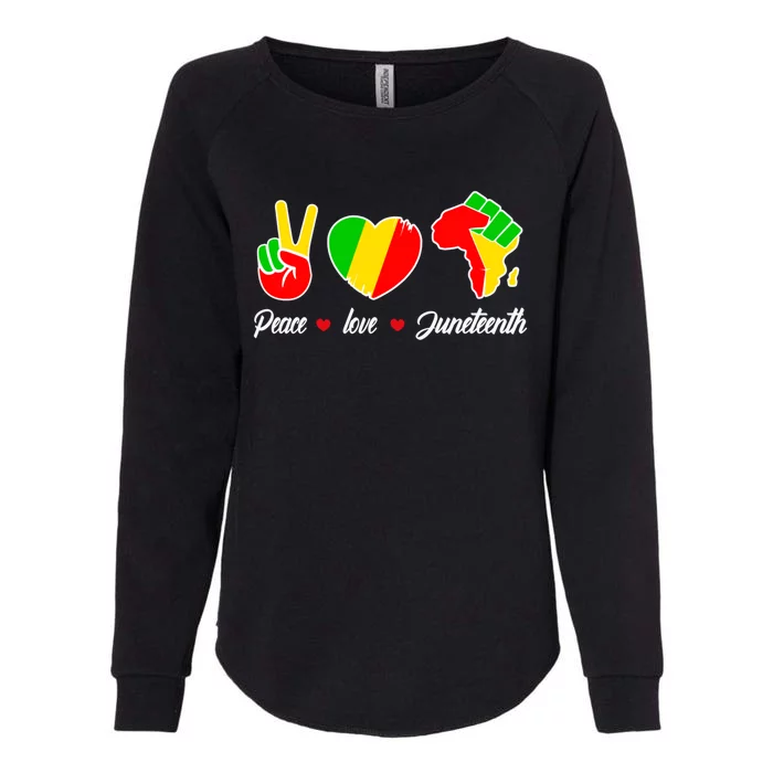 Peace Love Juneteenth Freedom African Black Independence Meaningful Gift Womens California Wash Sweatshirt