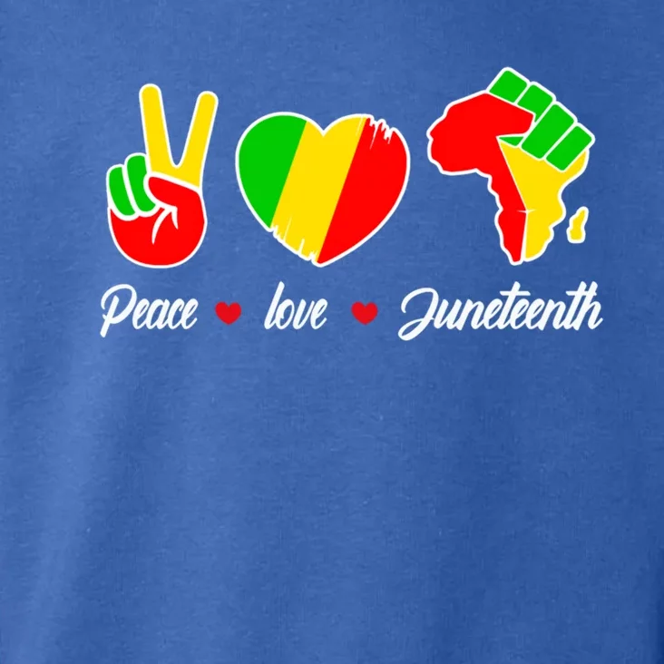 Peace Love Juneteenth Freedom African Black Independence Meaningful Gift Toddler Hoodie