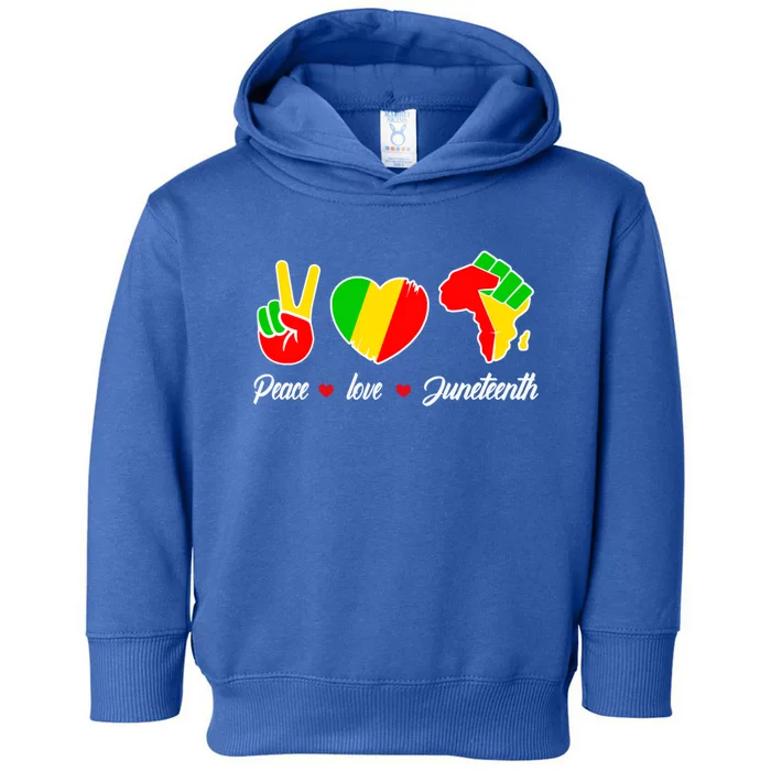 Peace Love Juneteenth Freedom African Black Independence Meaningful Gift Toddler Hoodie