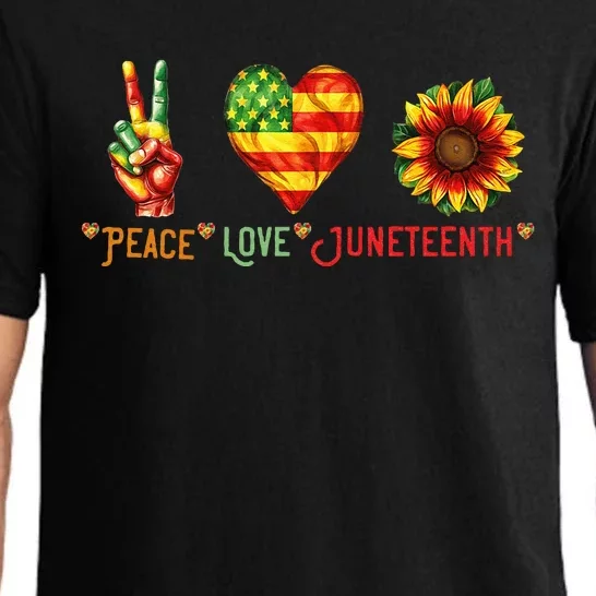 Peace Love & Junenth June 19th Freedom Day Pajama Set