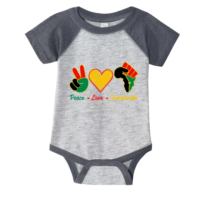 Peace Love Juneteenth Pride Black Girl Black Queen & King Infant Baby Jersey Bodysuit