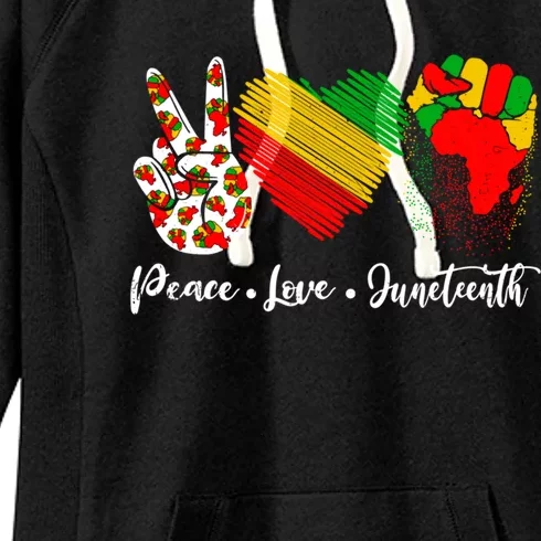 Peace Love Juneteenth Freedom African Black History Month Cute Gift Women's Fleece Hoodie