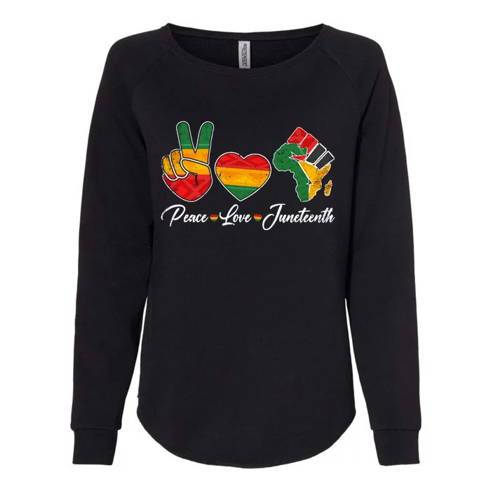 Peace Love Juneteenth Freedom Black History Independence Day Gift Womens California Wash Sweatshirt