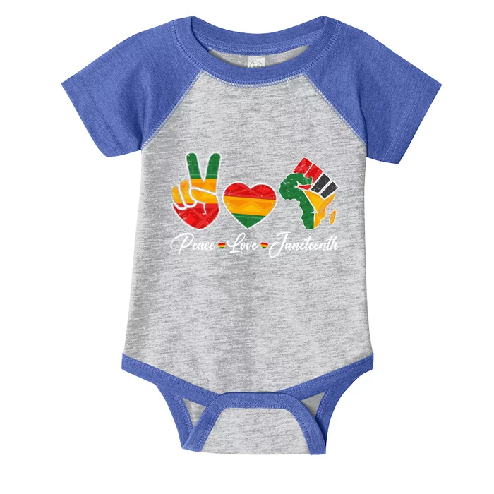 Peace Love Juneteenth Freedom Black History Independence Day Gift Infant Baby Jersey Bodysuit