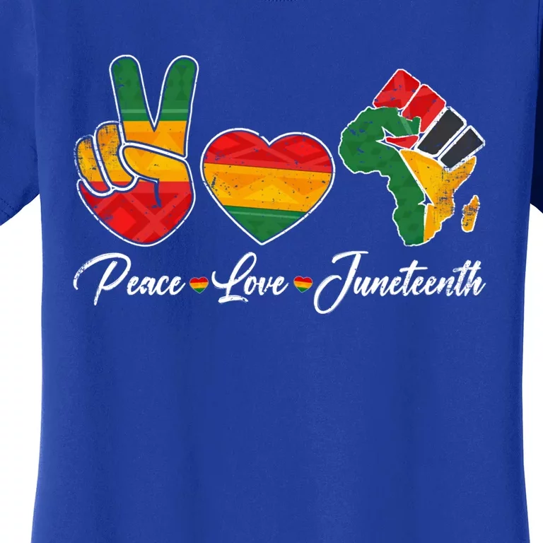 Peace Love Juneteenth Freedom Black History Independence Day Gift Women's T-Shirt